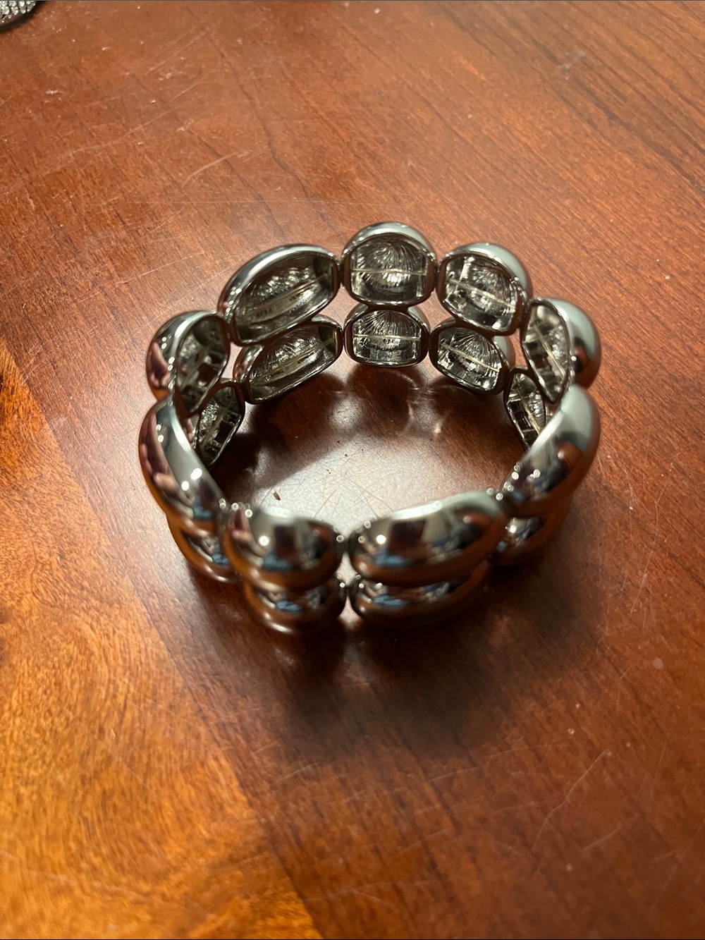 Silver-Tone Chunky Link Stretch Bracelet - Women Jewelry